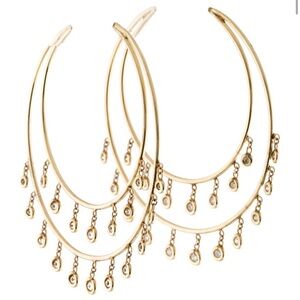 Gold Hoop Earrings with Dangle Charms